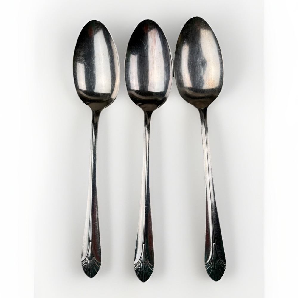 International Silver Plate‎ MANHATTAN 3 Table Spoons 1951 Silverware